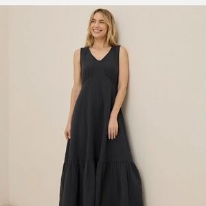 Pact Coastal Double Gauze Beach To Brunch Dress Black L